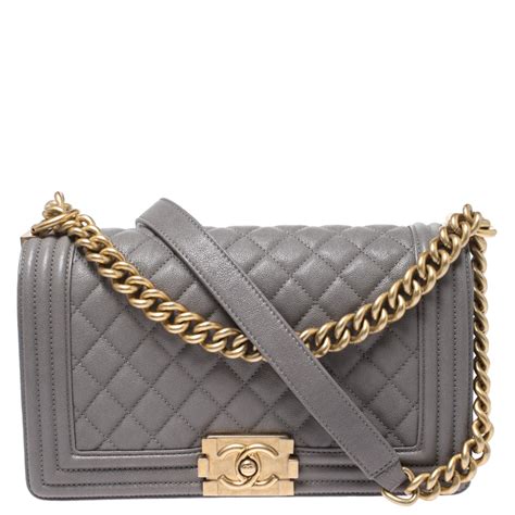 chanel boy gray caviar|Chanel 2021 Caviar Medium Boy Bag .